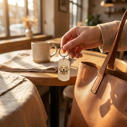 Custom Pet Portrait Keychain | Personalized Dog & Cat Lover Gift