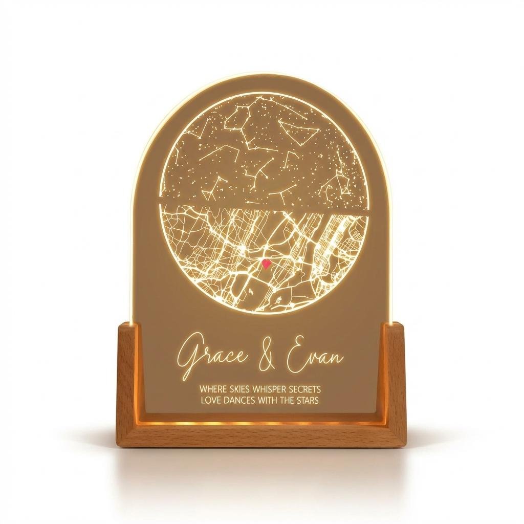 Custom Star Map Night Light - Personalized Anniversary Gift