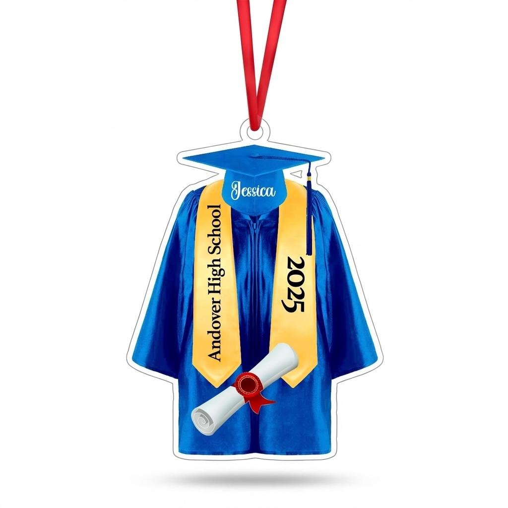 Custom Graduation Gown Ornament Class of 2025 Personalized