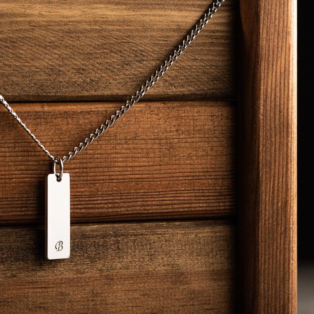 Signature Personalized Men's Bar Necklace