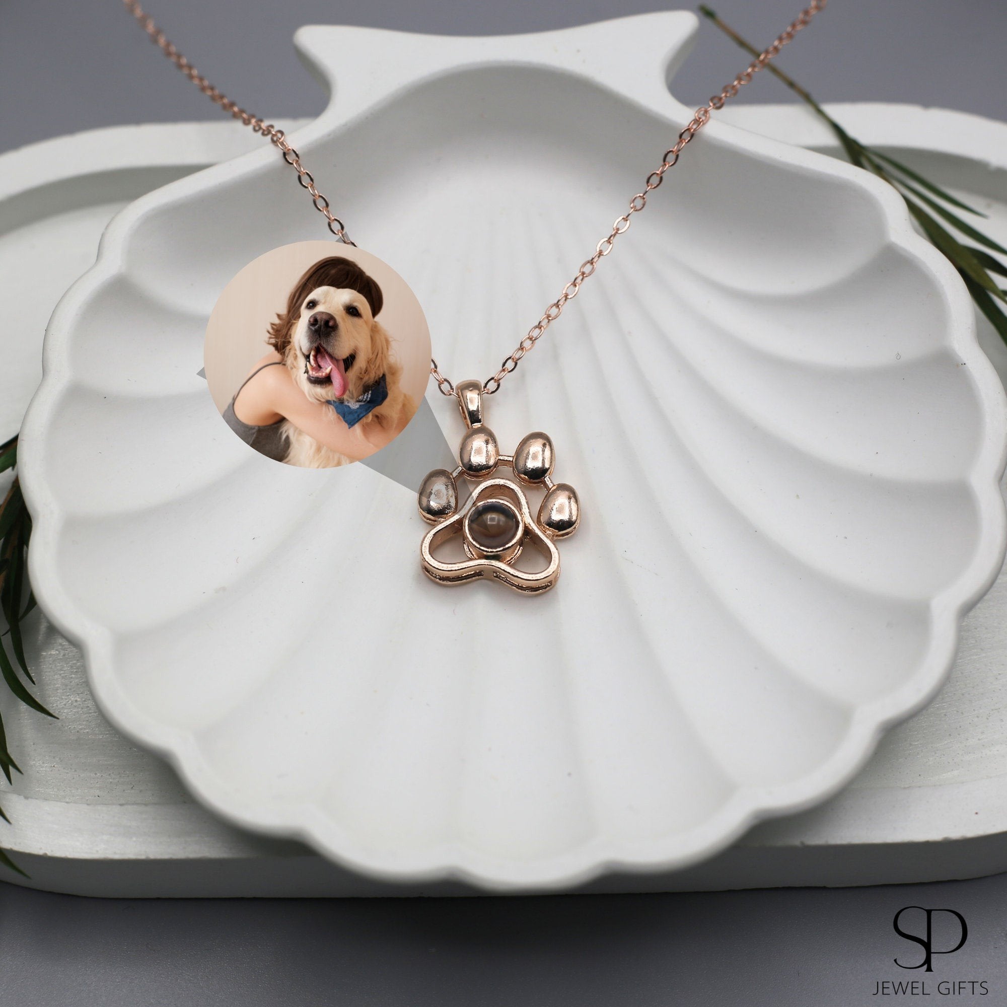 Eternal Bond Paw Photo Projection Necklace