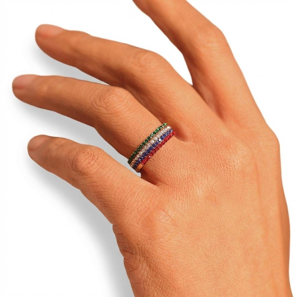 Personalized Birthstone Eternity Ring - Custom Family Band