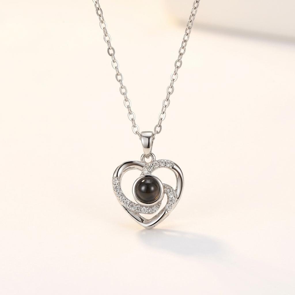 Personalized Photo Projection Necklace - Custom Memorial Gift