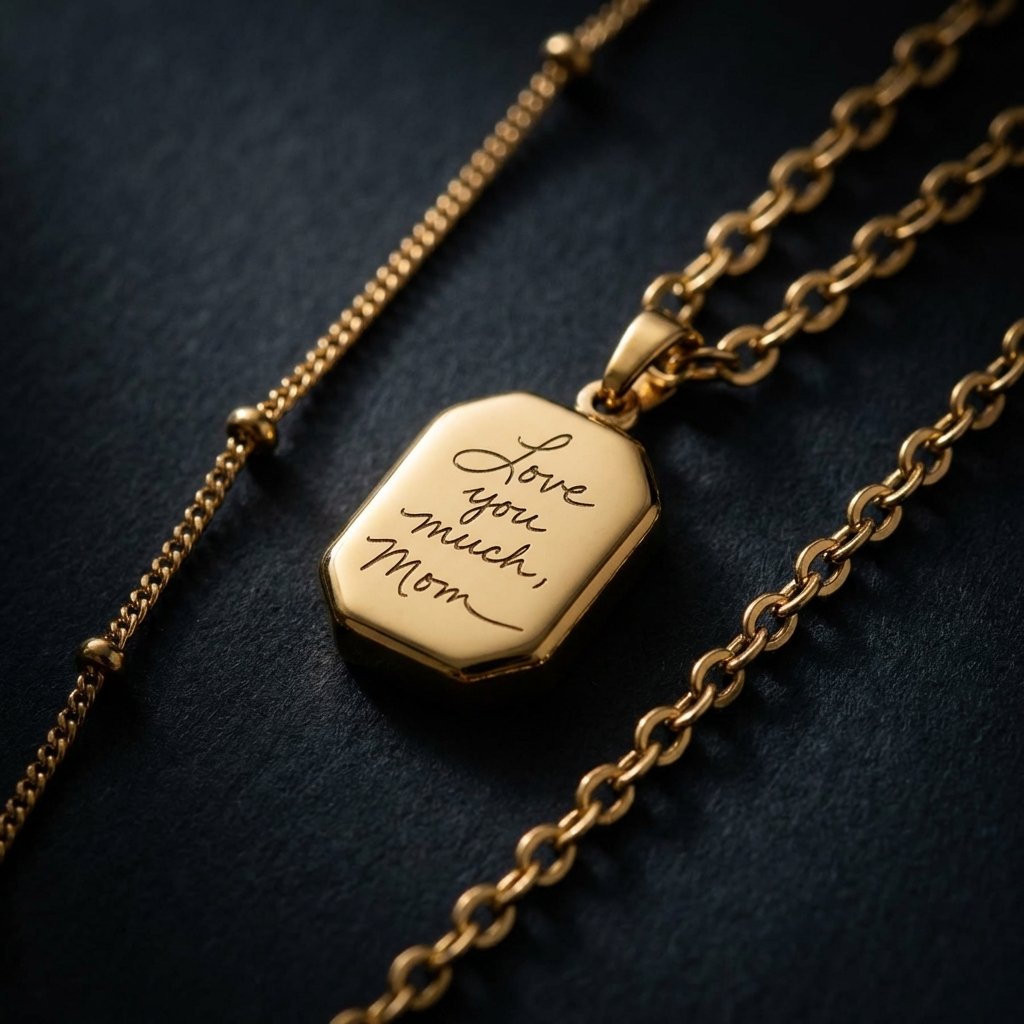 Custom Handwriting Necklace - Actual Signature Gold Pendant