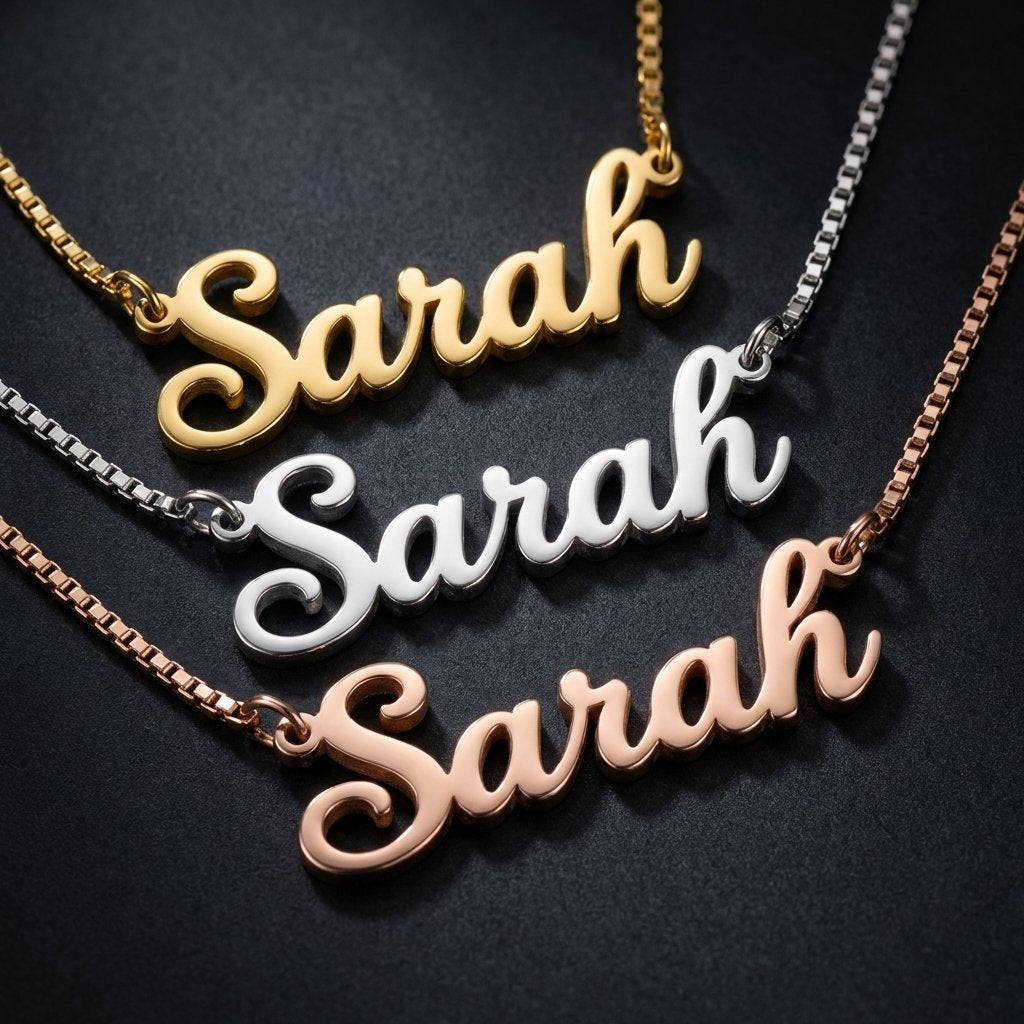Personalized Gold Name Necklace - Custom Script Jewelry