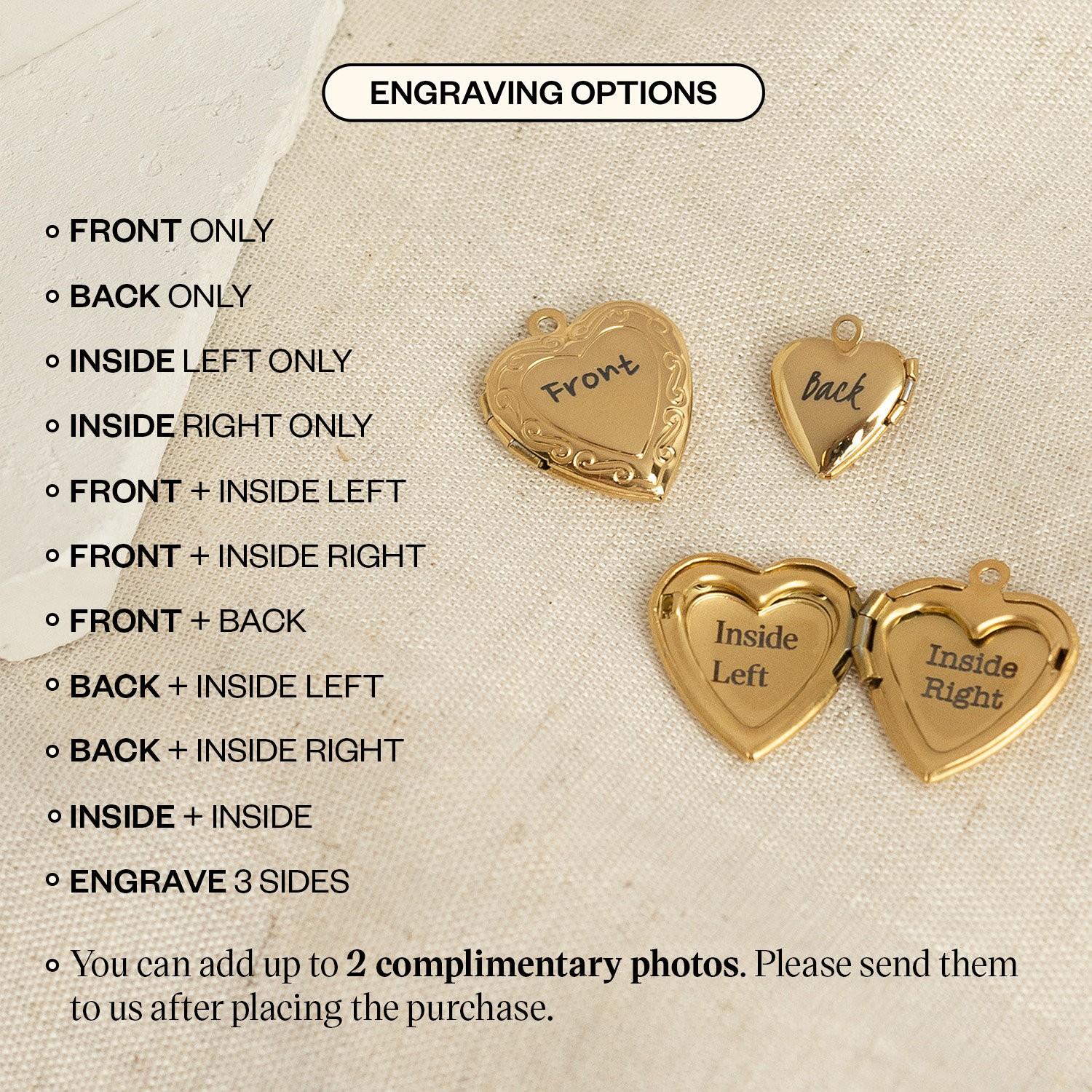 Bespoke Artisan Engraved Gold Heart Locket