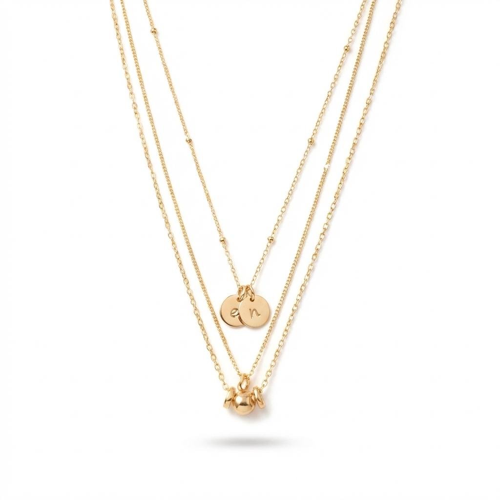 Personalized Initial Disc Necklace | 14K Gold Filled