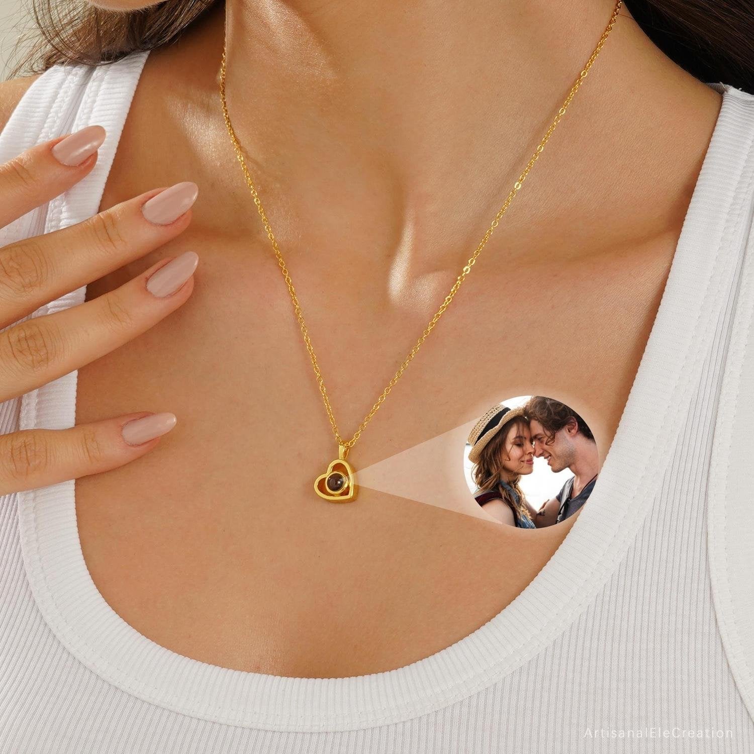 Eternal Heart Photo Projection Necklace - Personalized Gift