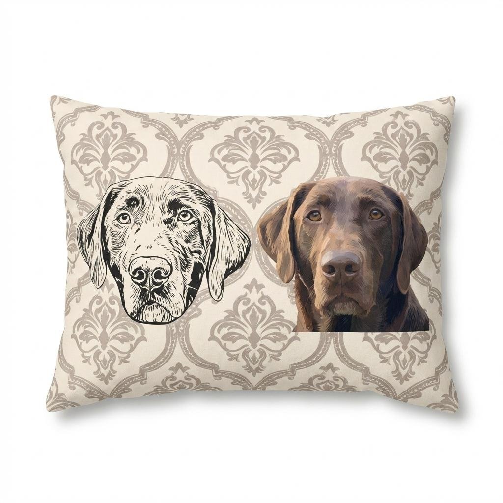 Custom Pet Portrait Pillow | Personalized Dog & Cat Gift
