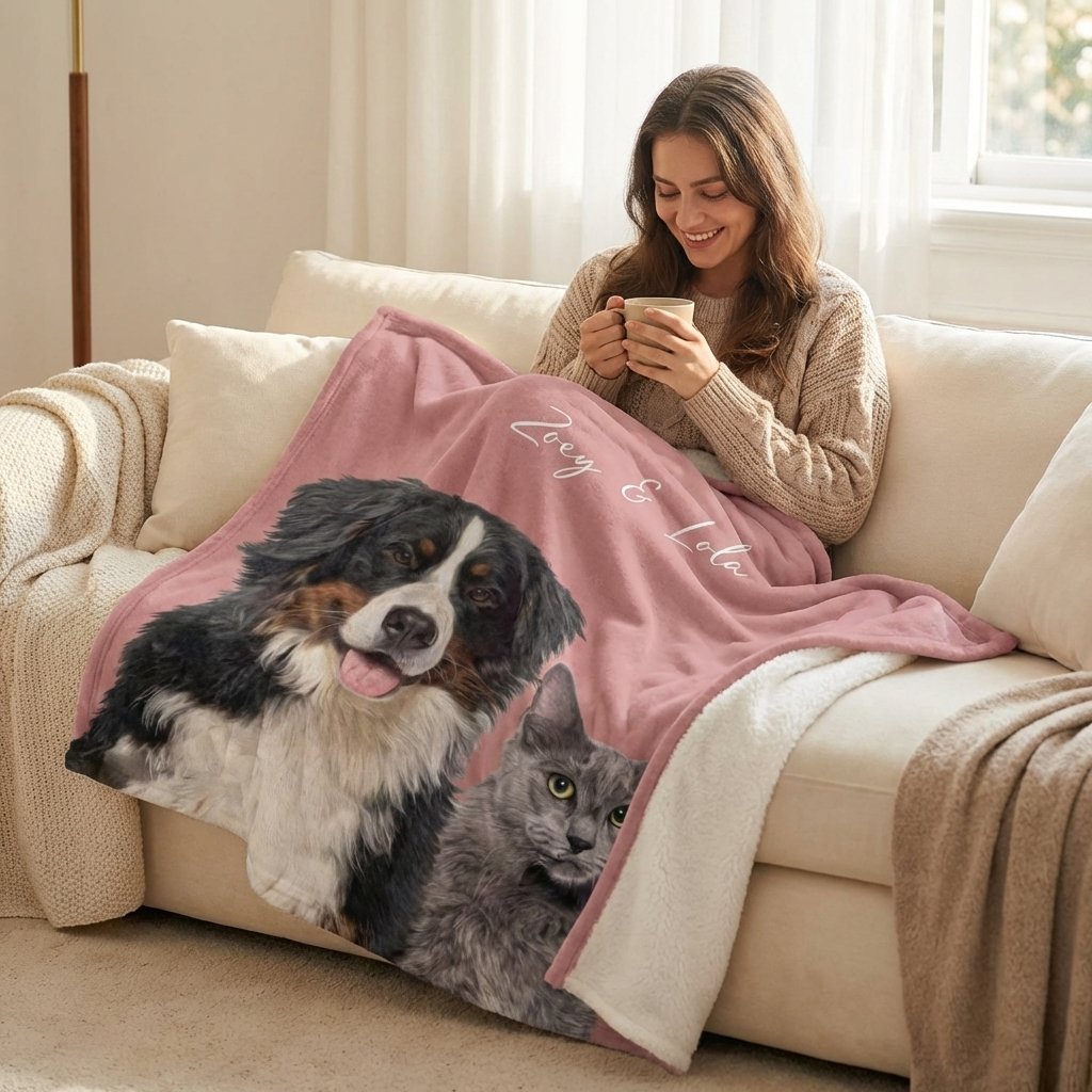 Custom Pet Photo Blanket | Personalized Dog & Cat Gift