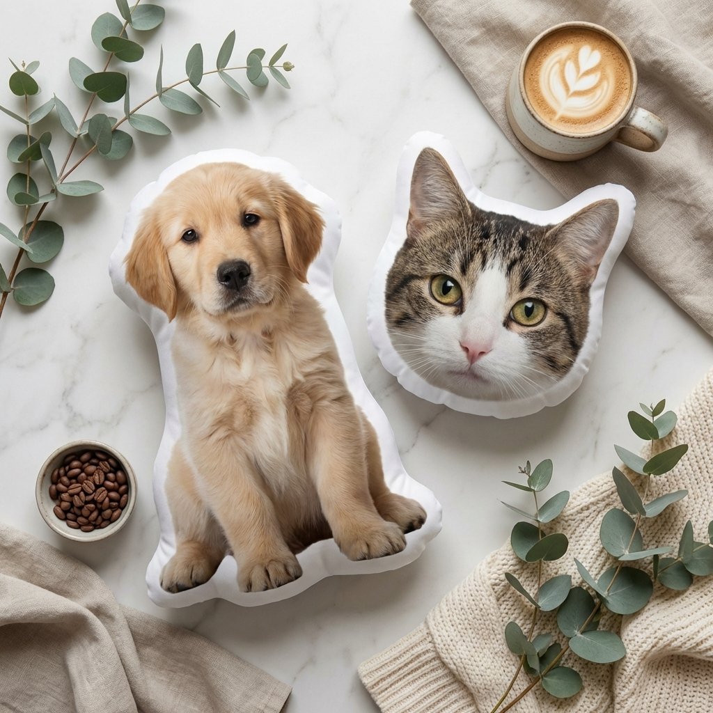 Custom Pet Photo Pillow | Personalized Dog & Cat Portrait