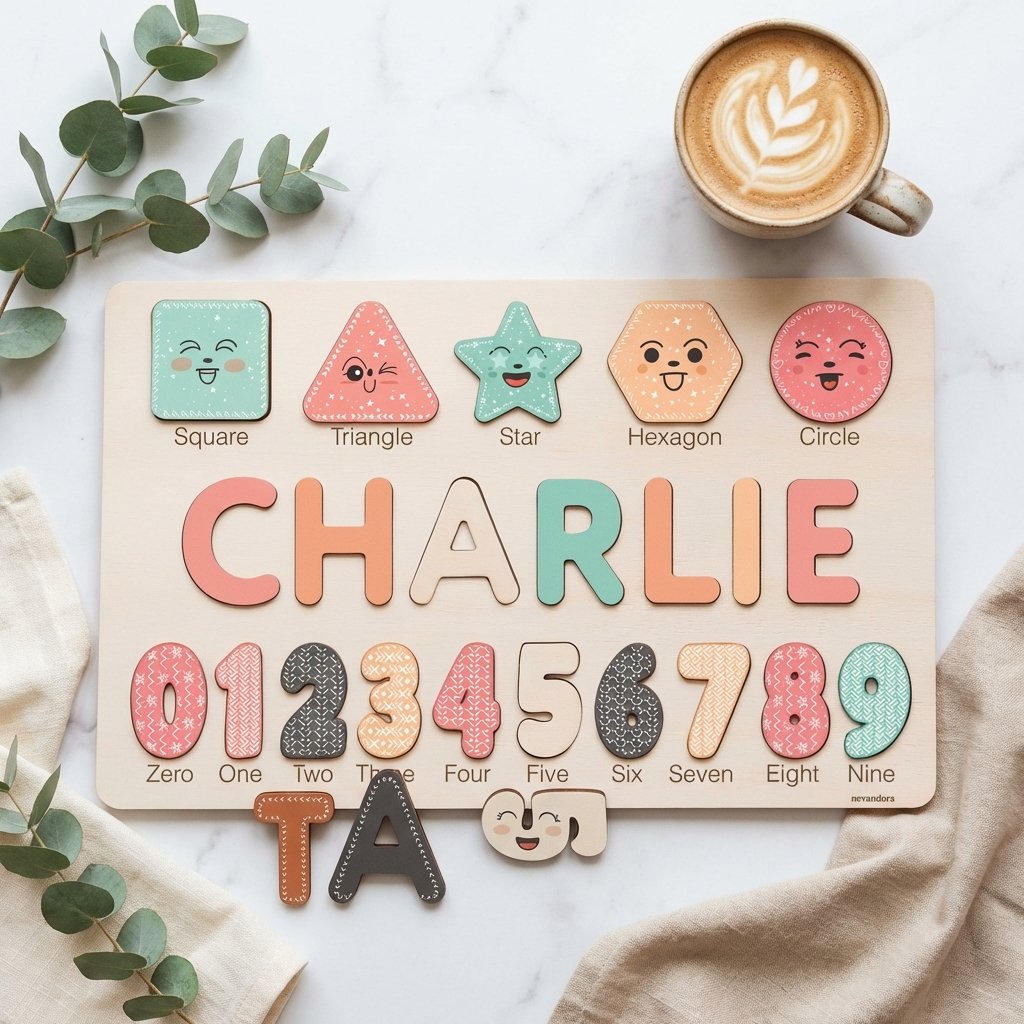 Personalized Wooden Name Puzzle for Toddlers & Baby Gift
