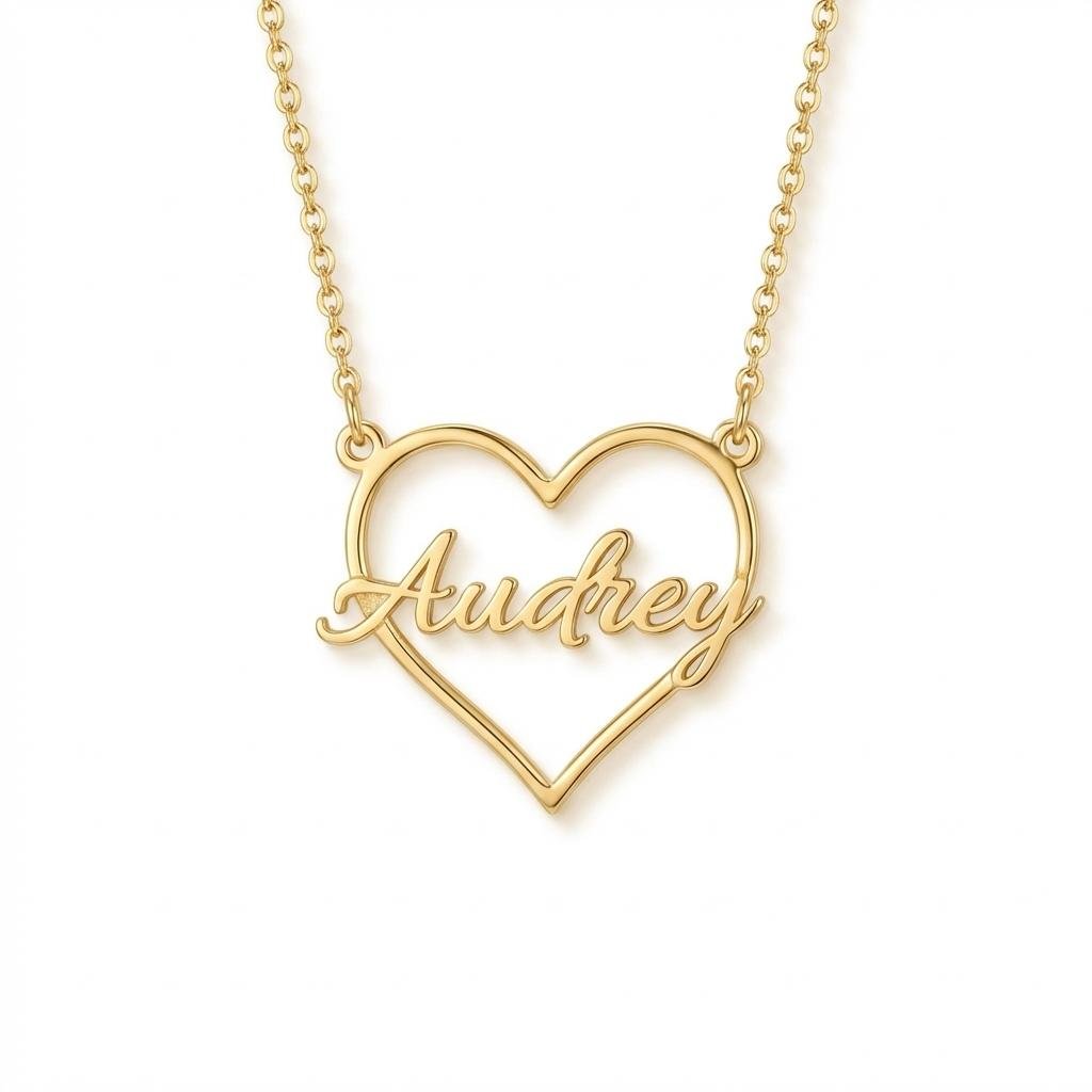 Personalized Heart Name Necklace | Dainty 18K Gold Jewelry