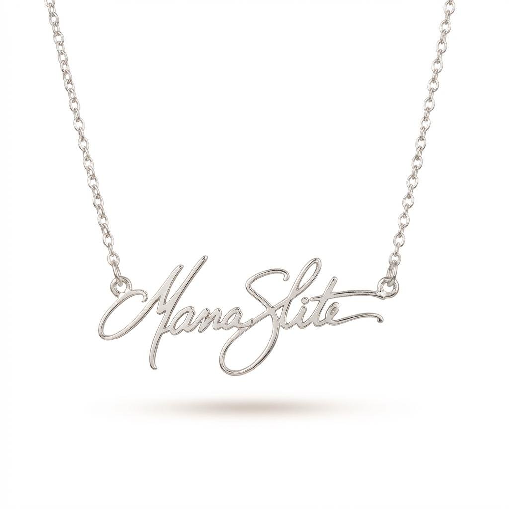 Personalized Handwriting Necklace - Sterling Silver Signature