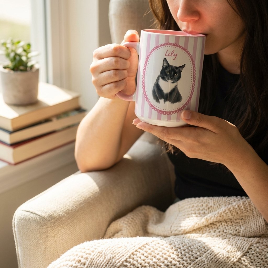 Bespoke Illustrated Pet Portrait Mug | Custom Dog & Cat Gift