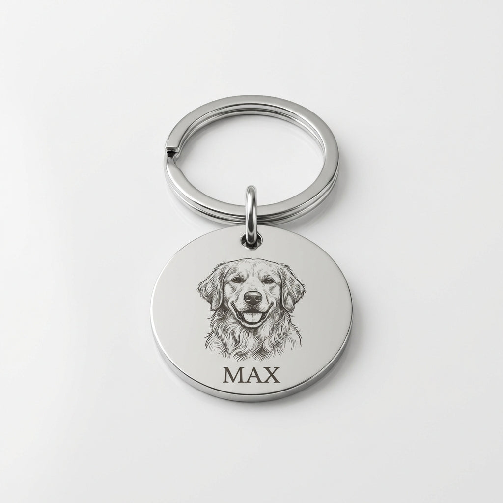 Custom Pet Portrait Keychain | Personalized Dog & Cat Lover Gift