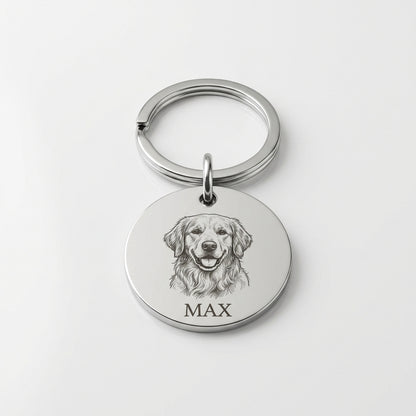 Custom Pet Portrait Keychain | Personalized Dog & Cat Lover Gift