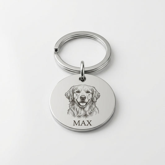 Custom Pet Portrait Keychain | Personalized Dog & Cat Lover Gift