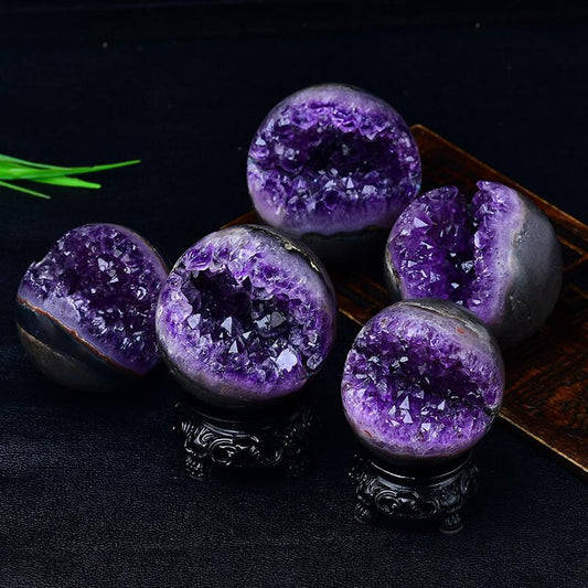 Amethyst Crystal Geode Sphere Collection