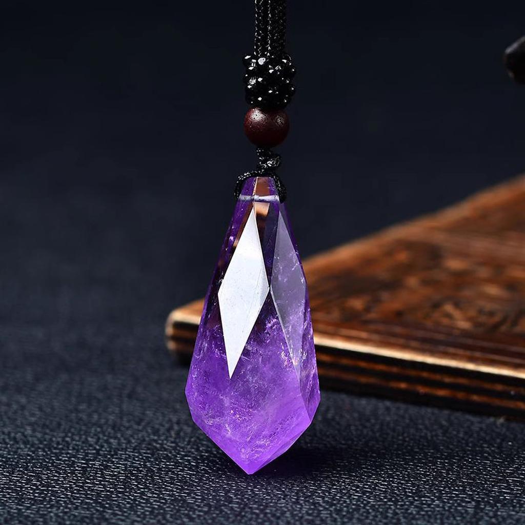 Amethyst Teardrop Pendant Necklace