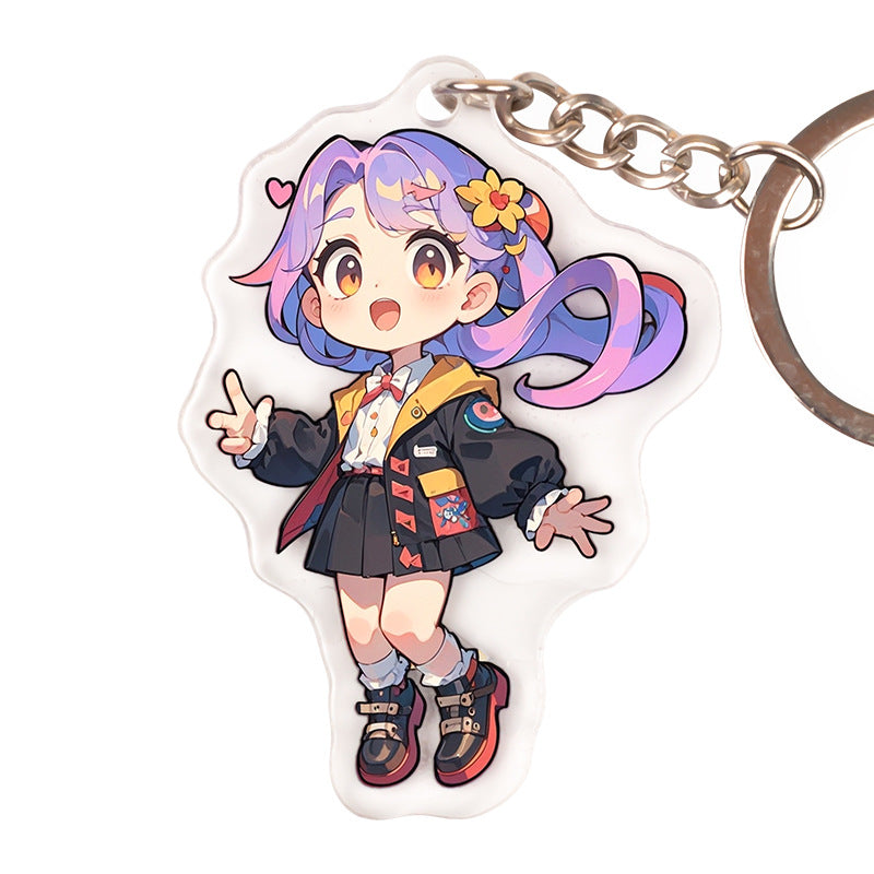 Kawaii Anime Girl Acrylic Keychain