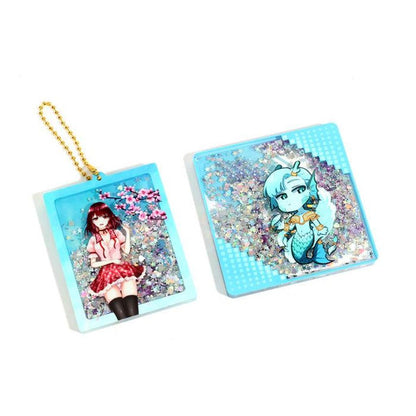 Anime Character Glitter Acrylic Charm Examples