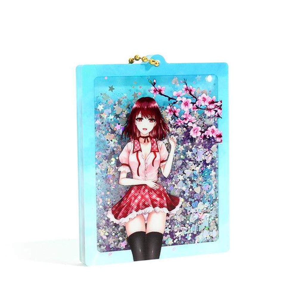 Anime Girl Cherry Blossom Glitter Acrylic Charm