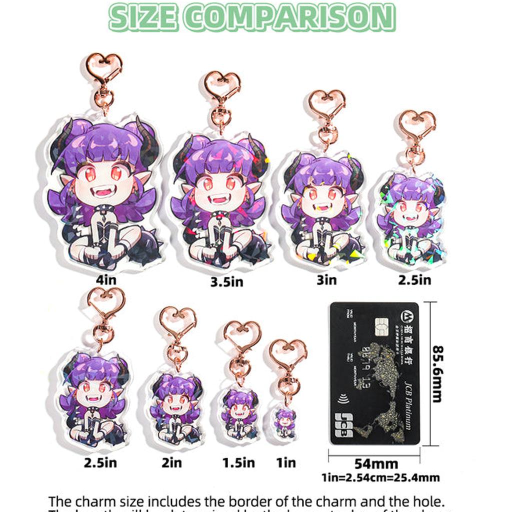 Anime Keychain Size Comparison Chart