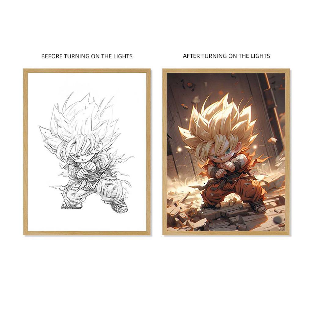 Anime Wall Art Glowing Super Saiyan Goku Print