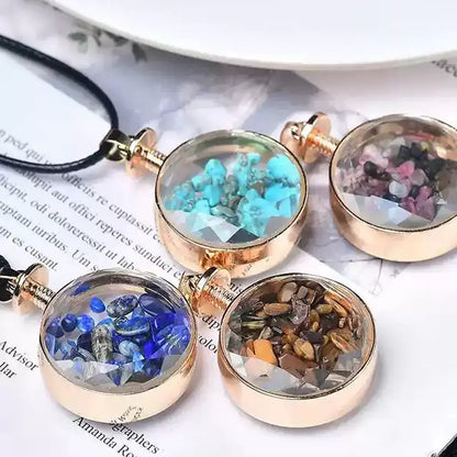 Assorted Crystal Chip Glass Vial Pendants