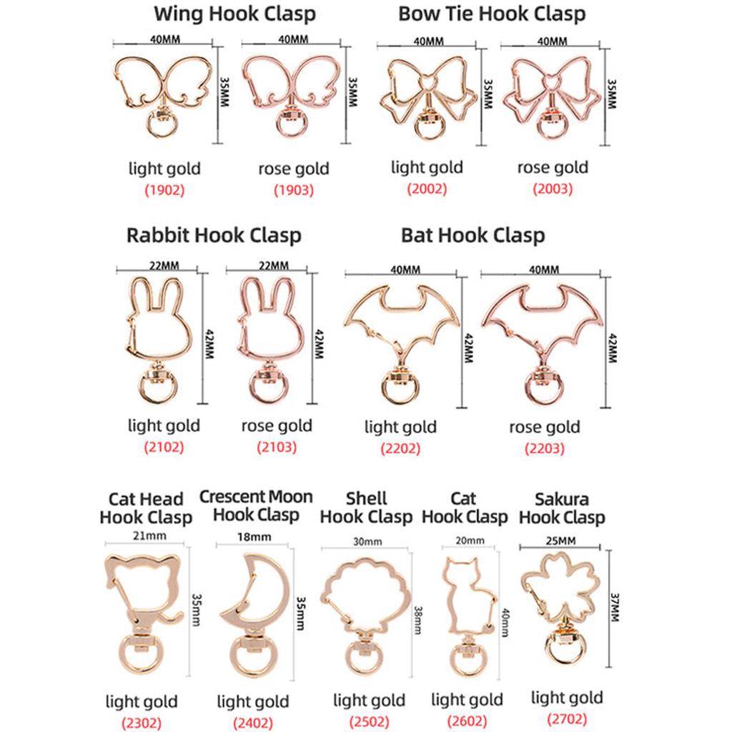 Assortment Gold Metal Hook Clasps