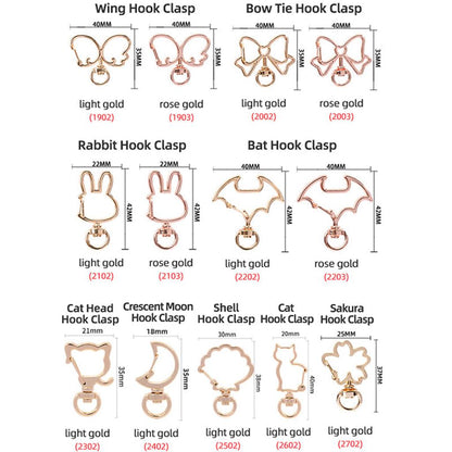 Assortment Gold Metal Hook Clasps