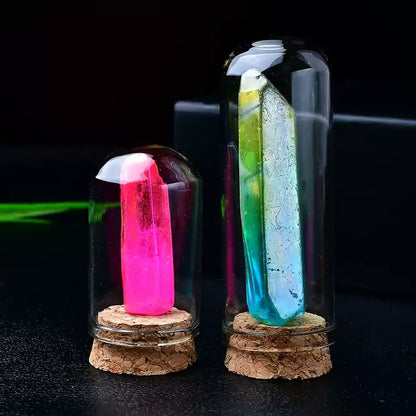 Aura Quartz Crystal Points in Glass Jars
