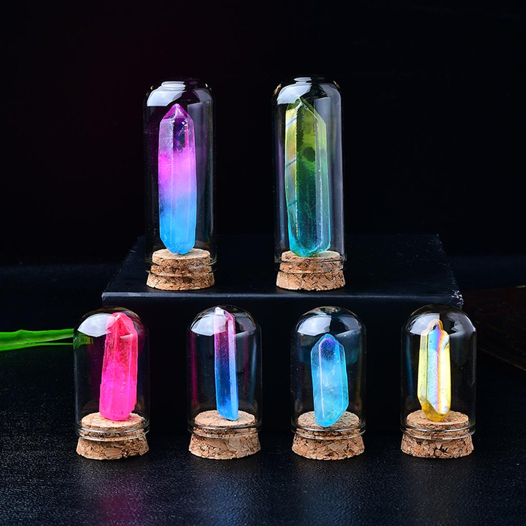 Aura Quartz Crystal Points in Glass Jars Collection