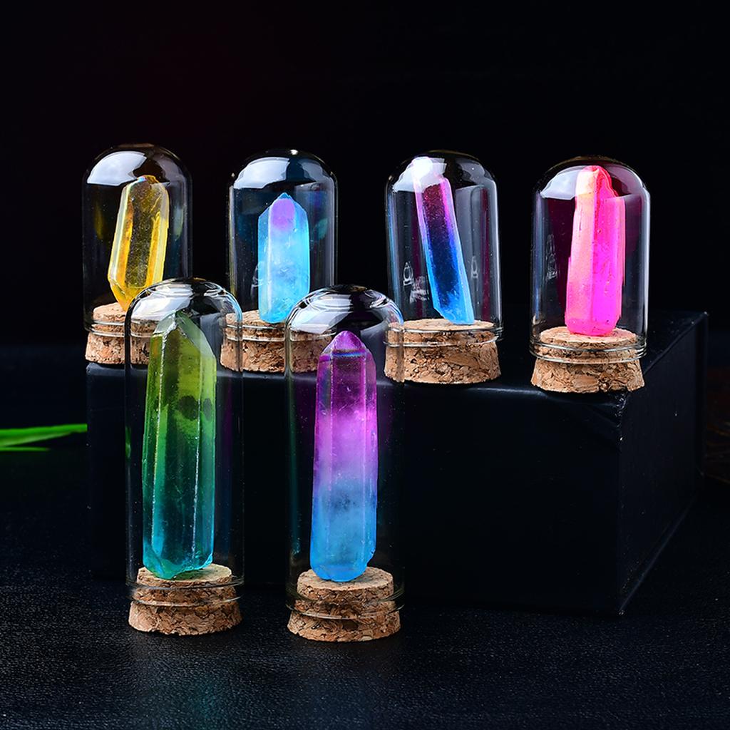 Aura Quartz Crystal Points in Glass Jars Collection Aura Quartz Crystal Points in Glass Jars Collection
