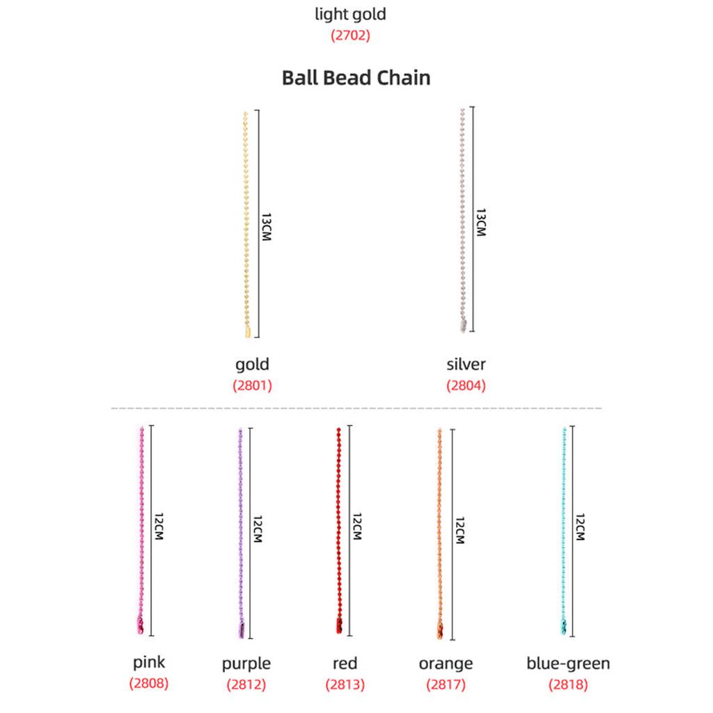 Ball Bead Chain Color Options