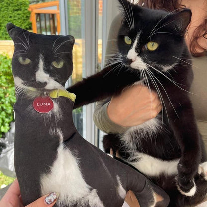 Black And White Cat Custom Pet Pillow