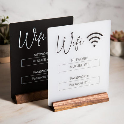 Black and White Acrylic WiFi Signs