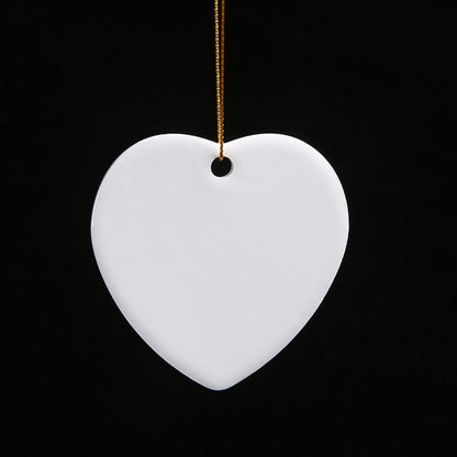 Blank Heart Shaped Ceramic Ornament Sublimation