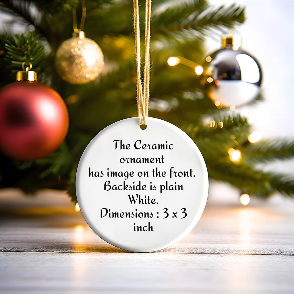 Blank White Ceramic Ornament Christmas Tree Mockup