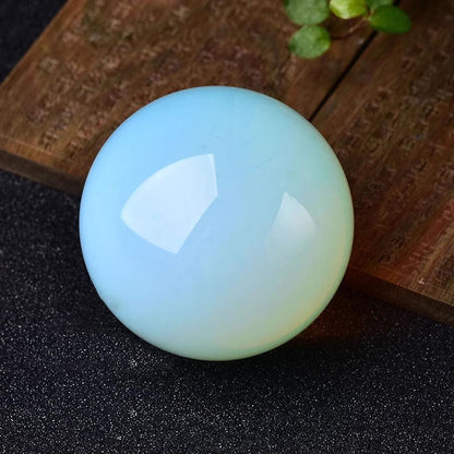 Blue Opal Crystal Sphere Black Background
