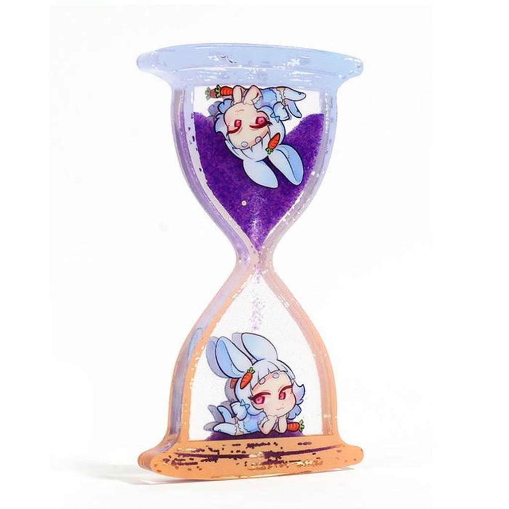 Bunny Girl Hourglass Quicksand Acrylic Charm