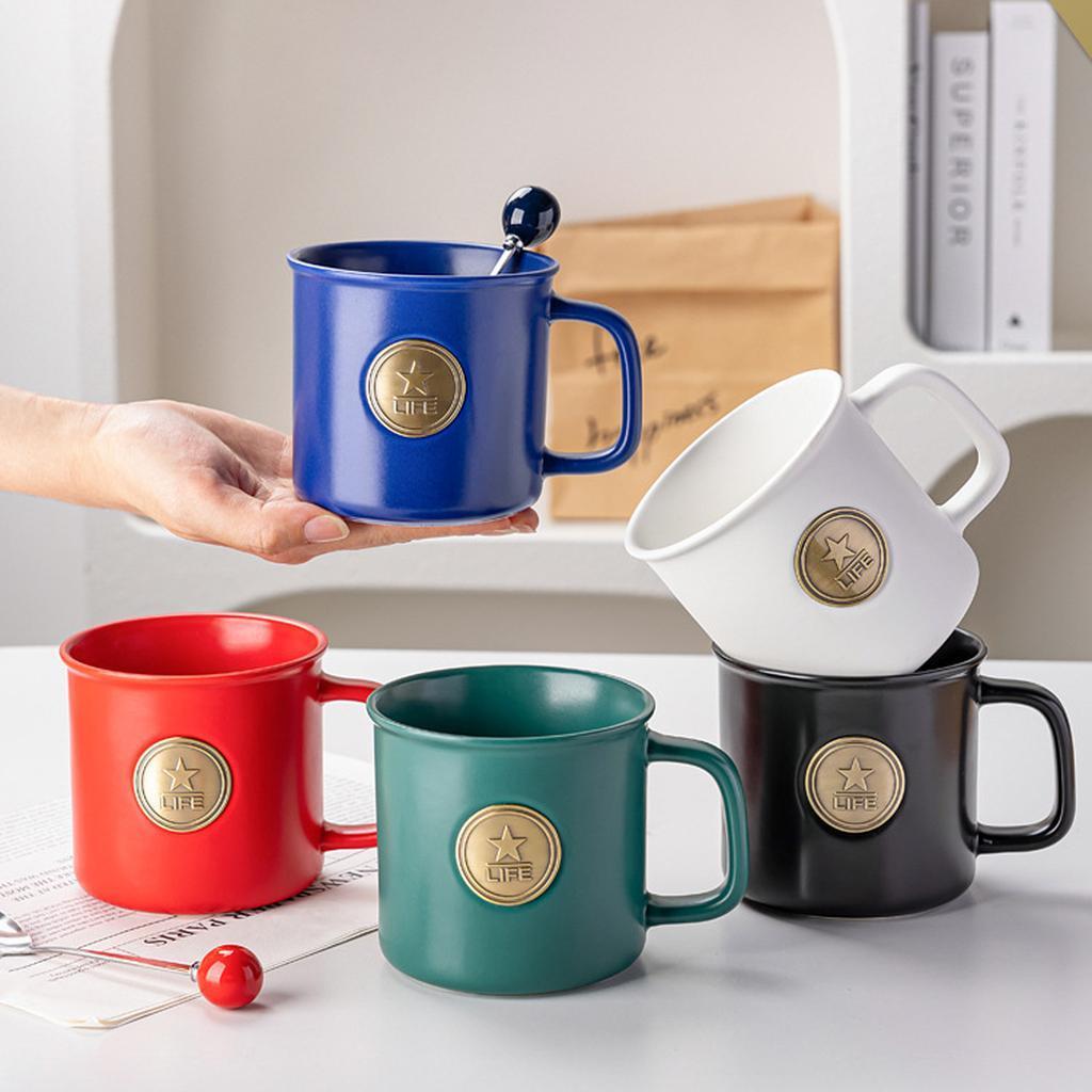 Ceramic Mug Set with Embossed Life Logo