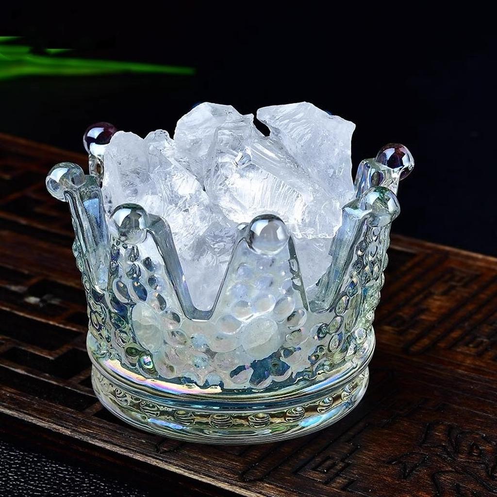 Clear Quartz Crystal Rough Stones Glass Crown