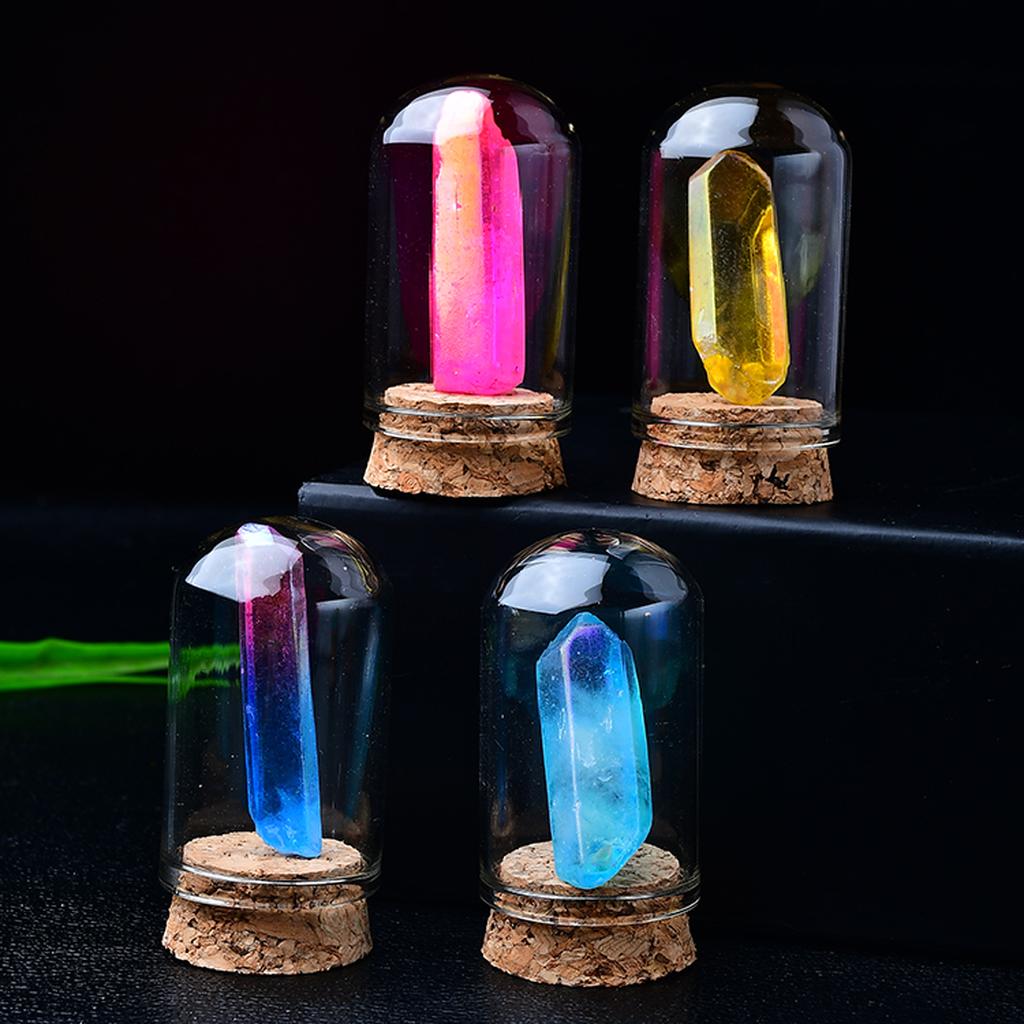 Colorful Crystal Points in Glass Jars
