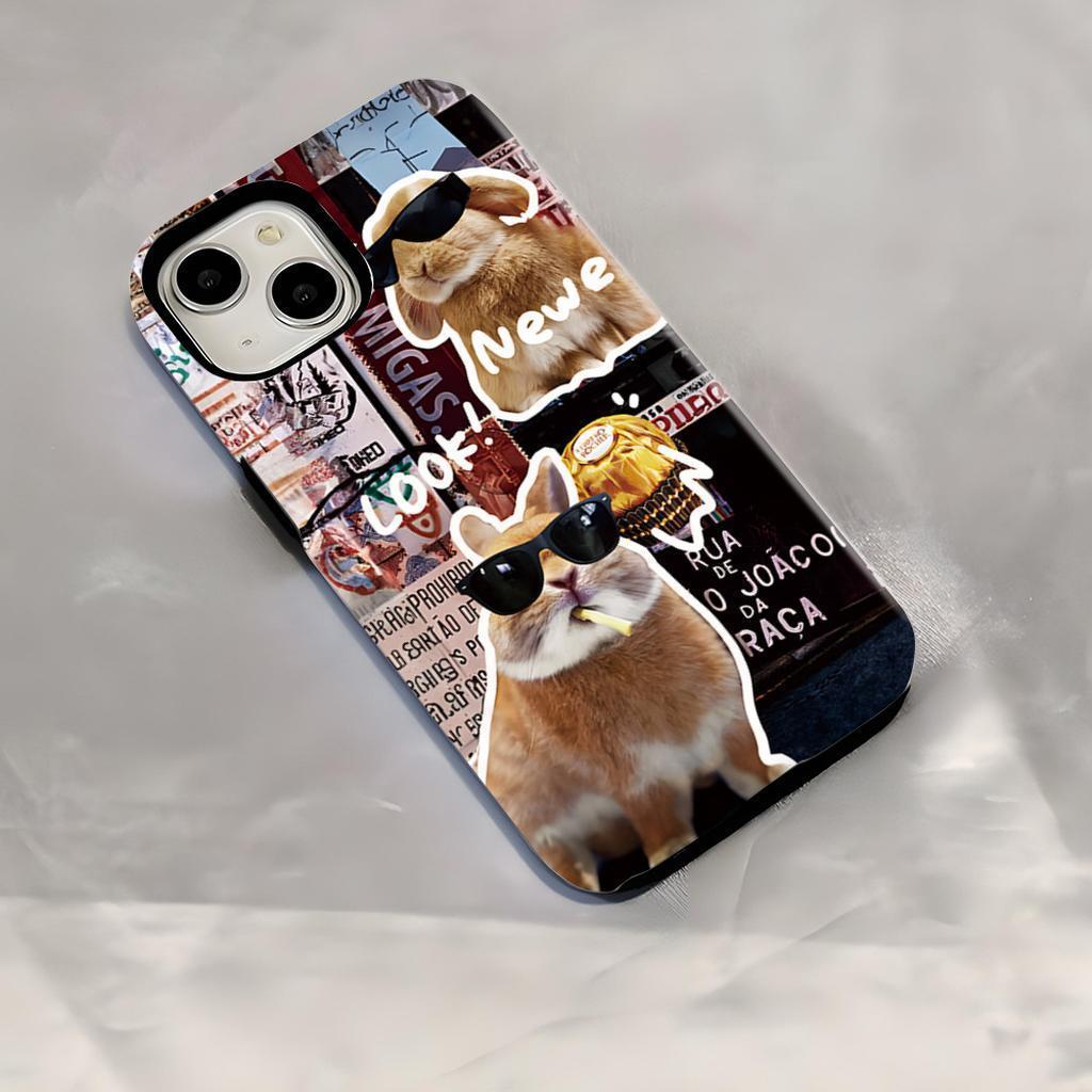 Cool Bunny Phone Case Collage Design