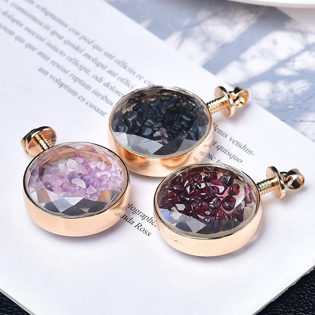 Crystal Chip Glass Vial Pendants Book Background