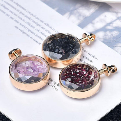Crystal Chip Glass Vial Pendants Book Background