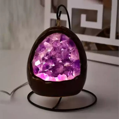 Crystal Geode Egg Shaped Decor Lamps Crystal Geode Egg Shaped Night Light Lamp