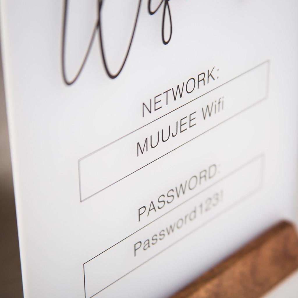 Custom Acrylic WiFi Password Sign